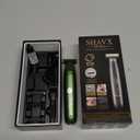 Electric Body Hair Trimmer & Beard Shaver for Men  Pubic & Groin Hair Ball Groomer  Skin-Safe for Sensitive Areas, Chest & Legs  Dual Blade Wet/Dry IPX6 Waterproof, Rechargeable with 3 Guide Combs (Green)