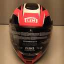 LEM Modular Motorcycle Helmets Fiberglass, Full Face Motorcycle Helmet Flip Up for Touring, DOT Certified, Release Sun Visor & Removable Comfort Liner, Lightweight Street Bike Helmet (Red/White,M)