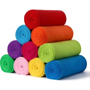 10PCS Bright Blankets Bulk 50 X 60, Soft Lightweight Throw Blanket Kit Cozy Blankets Bulk for Bed Sofa Couch Warm Pet Fleece Blanket Set for Wedding Homeless Home Office Travel Gift for Seasons