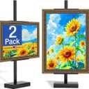 2Pack Adjustable Tabletop Easel Stand for Picture Frames, Picture Easels for Display Up to 30" H, Adjustable Detachable Tabletop Easel, Table Top Frame Holder for Artwork, Photos, (Black)
