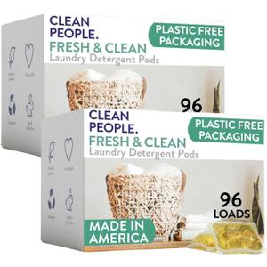The Clean People Laundry Detergent Pods - Hypoallergenic Laundry Pods - Ultra Concentrated, Recyclable Packaging, Stain Fighting - Fresh Scent, 192 Pack