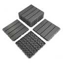 9 sq. ft Plastic Interlocking Deck Tiles, 9 Pack Patio Deck Tiles, 12"x12" Waterproof Outdoor Flooring All Weather Use, Patio Floor Decking for Porch Poolside Balcony Backyard, Grey