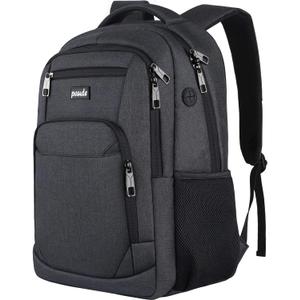 Paude Backpack for Men and Women,School Backpack for Teens,15.6 inch Laptop Backpack with USB Charging port for Business College Travel (Black)
