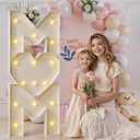 imprsv Mothers Day Decorations 4FT MOM Marquee Letters, MOM Light Up Letters for Mother's Day Decorations, MOM Light Up Sign Led Letters Heart for Happy Mothers Day Backdrop Party Decor