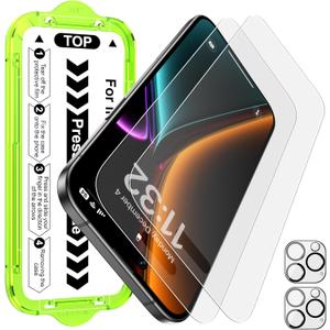 Esanik [2+2 Pack for iPhone 16 Pro Matte Glass Screen Protector [Auto-alignment] Anti-Glare & Anti-Fingerprint,Anti-Reflection,Bubble Free, Smooth as Silk, 9H Glass Screen Cover