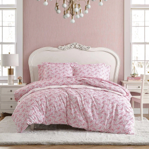 Betsey Johnson - Full/Queen Duvet Cover Set, Super Soft Bedding with Matching Shams, Chic Bedding Set (Ballet Bows Pink, Full/Queen)