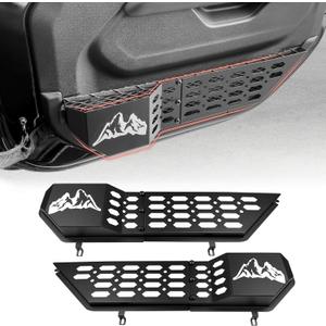 Metal Front Door Storage Box Pockets Fit for 2018-2025 Jeep Wrangler JL JLU 4XE/Gladiator JT 2/4 Door Insert Bags Molle Panel Organizer for Jeep JL&JT Interior Accessories 2PCS(Front, For JL/JT)