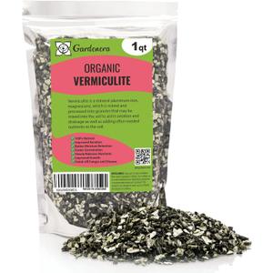 Horticultural Organic Vermiculite for Plants - Medium Grade - Natural Soil Additive for Gardening, Houseplants, Mushrooms, Potted Plants, Hydroponics, Terrariums (1 Quart)