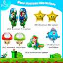 8-Piece Super Mario Aluminum Balloon Set - Super Mario & Classic Design, Vibrant 3D Cartoon Shape, Party Decoration Essential, Durable Foil Material