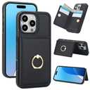 TIANLI Compatible with iPhone 14 Pro Max Wallet Case with Card Holder, 360° Rotation Ring Kickstand RFID Blocking PU Leather Double Magnetic Clasp Shockproof Cover for Women Man, Black