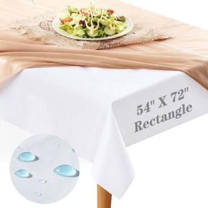 Table Pad Protector with Flannel Backing Cut to Fit Waterproof Heat Resistant Heavy-Duty Reusable Table Cloth 54" x 72" Rectangle Vinyl Table Padding Under Tablecloth, White