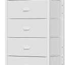 Furnulem White Tall Dresser for Bedroom with 7 Drawers, Vertical Chest of Drawer in Closet, Nightstand Storage Tower Unit Organizer with Fabric Bins for Dorm,Living Room,Entryway,Hallyway