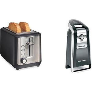 Hamilton Beach 2 Slice Extra Long Slot Toaster and Automatic Can Opener Bundle - Models 22996 and 76606ZA