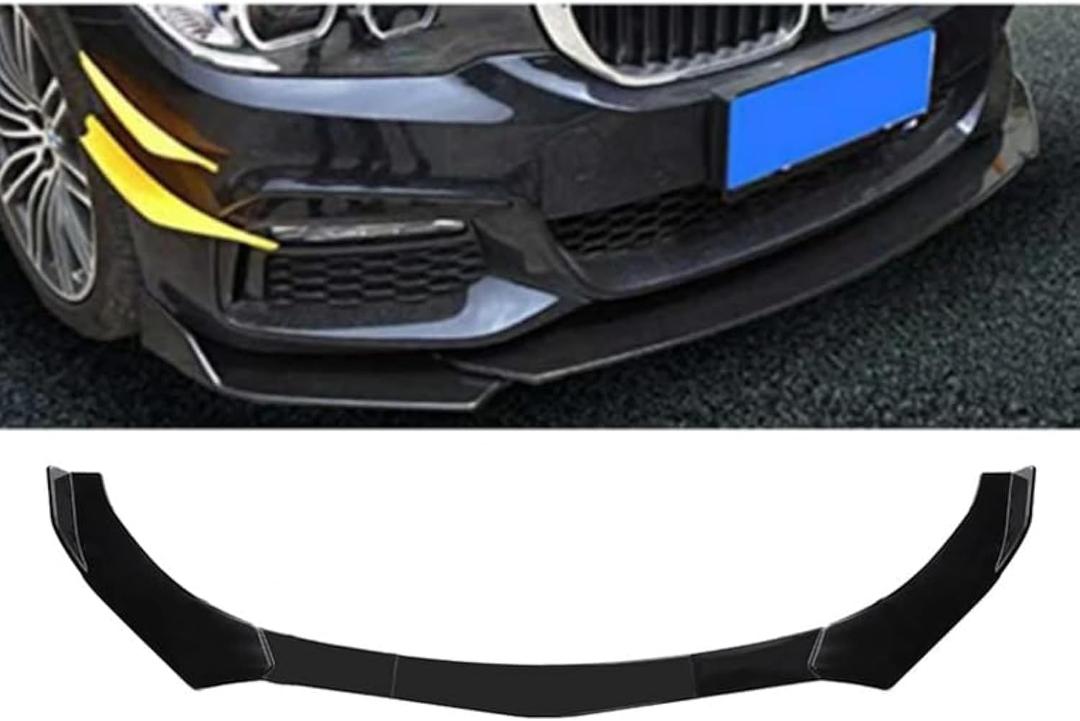 Universal Car Front Bumper Lip, Adjustable Air Dam Body Kit Chin Spoiler Splitter Diffuser 5PCS/Set, Glossy Black