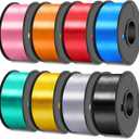 JAYO Silk PLA Filament Bundle 1.75mm, Silk 3D Printer Filament Bundle Multicolor, Individually Vacuum Packed, 8 Pack, Shiny Silk 2KG in Total, Light Gold+Silver+Black+Blue+Red+Green+Orange+Pink (0.25*8kg Silk Pla Lg+sv+bk+bl+rd+gn+or+pk)