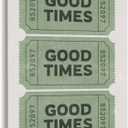 Vintage Green Wall Art Good Times Ticket Bathroom Wall Decor Preppy Girly Cream Room Decor Trendy Canvas Poster Funny Quote Print for College Apartment Bedroom Aesthetic 16x24inch Framed