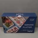 DELLING Large Serving Platter Set of 3, 16/14/12 Inch Porcelain Serving Trays for Party - White Ceramic Rectangular Platters for Entertaining, Appetizer Fruit Tray for Easter Bridal Shower Dinner