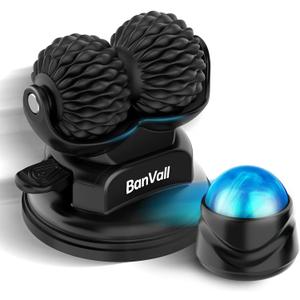 BanVall Roller Massage Ball Set for Myofascial Release,Muscles Deep Tissue Massage,Lymphatic Drainage,Wall Mountable Suction Cup for Trigger Point Therapy,Reduce Back Pain and Every Part of The Body