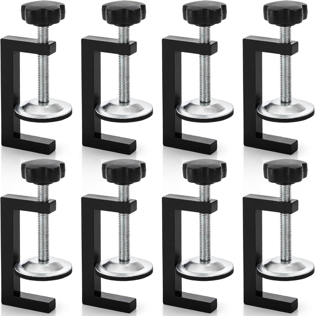 8 Piece Metal C Clamps, 2 Inch Heavy Duty G Clamp for Woodworking, Small Adjustable Metal Desk Fence Cabinet Clip for Assembly, Gluing, Welding, Metalworking, Mounting
