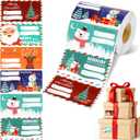 500 PCS Christmas Gift Tags for Presents, Self-Adhesive Name Tag Stickers for Christmas Gifts, Wrapping Paper, Bags & Boxes (2.95 x 1.6 Inch) - for Women, Men, Kids, Mom, Christmas Decorations