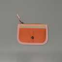 Babysun Mini Rfid Card Holder Slim Wallet with Change Zipper Pocket/3 Card Slots/Key Ring, Small Wallet Thin Credit Card Wallet for Women & Men (Pink Orange)