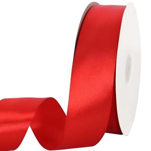 TONIFUL 100 Yards Red Ribbon 1-1/2 Inch Satin Ribbon for Gift Wrapping Bouquet Wrapping Eternal Flower Making and Wedding Chair Sash Valentine's Day Christmas Decorations Hair Bows Crafts & Sewing