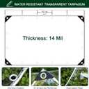 Clear Tarp with Grommets,8x20ft Transparent Heavy Duty Water Resistant Tarp Cover with Reinforced Edge,14Mil Thickened Tear Resistant PVC Vinyl Tarpaulin Enclosure for Patio,Porch and Outdoor