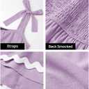 ZESICA Women's Summer Swing Mini Dress Casual Spaghetti Straps Sleeveless Smocked Backless Flowy A Line Sundress (Purple, M)