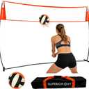 Portable Volleyball Net System Capable of preventing Sagging withThickened Poles, Height Adjustable UV-Resistant Tear-Proof Mesh and Carry Bag for Backyard, Beach and Outdoor Practice, 12ft