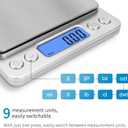Toprime Digital Gram Scale 500g 0.01g Food Scale High Precision Kitchen Scale Multifunctional Stainless Steel Pocket Scale with Back-Lit LCD Display Tare PCS Features Silver