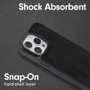 Crossbody Case for iPhone 15 Pro Max with Gold and Vegan Leather Woven Detachable Chain - Black