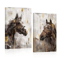 Apicoture Wall Art - Horse Portrait Painting, Rustic Art Print, Framed Canvas Prints, 16''x24'', Living Room Decor, 2 Pieces