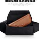 Fanny Pack Compatible with Ray Ban Meta Accessories, Waist Pack for Ray-Ban Meta Wayfarer/Skyler/Headliner Charge Case, Leather Waist Bag for Men & Women, Fits Glasses Case & Phone, Up to 41"