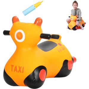 INPANY Kids Bouncy Car Hopper Toys, Toddlers Ride on Car, Inflatable Hopping Toys, Bouncing Buddies, Rubber Bouncer, Outdoor Indoor Birthday Gifts Toy for 2 3 4 Yr Girl Boy, Orange