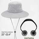 Sun Hats for Men, Wide Brim Fishing Bucket Hat (Beige)