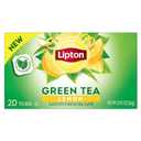 Lipton Lemon Green Tea Bags, Flavored, Unsweetened Teabags for Hot Tea or Iced Tea with Caffeine and Flavonoids, 20 Total Tea Bags, BBD 09/10/2025