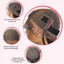 DOSAY 36" Braided Wigs for Black Women Full Lace Front Box Braids Wig with Baby Hair Knotless Cornrow Box Braids Wig Natural Deep Side Part Goddess Synthetic Braided Wig for Daily Use