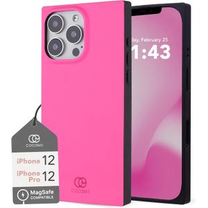 Cocomii - Rectangle Case Compatible with iPhone 12/12 Pro - Compatible with MagSafe, Solid Color, Fashionable Hues, Matte, Magnetic Phone Case for iPhone 12/12 Pro 6.1 inch, Hot Pink