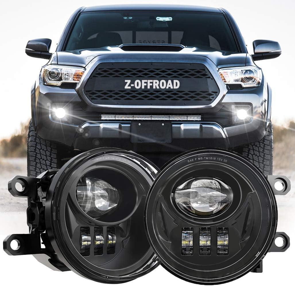 Z-OFFROAD New LED Fog Lights Driving Lamps Assembly Replacement for 2016-2022 Tacoma 2009-2013 Camry Corolla 2014-2022 4Runner 2014-2019 Tundra Truck, Driver and Passenger Side- Black