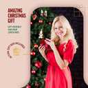 Klikel Christmas Bell - Silver Ornament with Angel Wing and Heart Charms - Its A Wonderful Life Bell for Christmas Tree