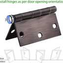 18 Pack Door Hinges, 3.5 x 3.5 Inch Oil Rubbed Bronze Hinges for Wood Square Corners Interior Hinges for Standard Flat/Bedroom, 3 1/2 Inch Door Hinges for Residential Doors