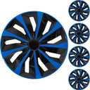 16" Blue Wheel Rim Cover Hubcaps Replacement R16 Hub Caps Snap On Universal Wheel Rim Cover ABS Exterior Accessories for Car Trunk SUV Set of 4