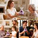 Mothers Day Roses Gifts for Mom,Forever Preserved Real Flowers Roses in Glass Angel Figurines,Mothers Day Flowers Gifts for Women Mom Wife Grandma from Daughter/Purple