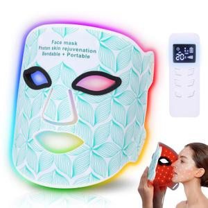 Red Light Therapy for Face, 71 Colors LED Face Mask Light Therapy with 850NM Near-infrared, Portable Rechargeable Red Light Therapy Mask Skin Care Device