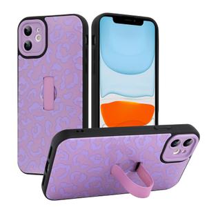 MOWIME Compatible with iPhone Air Case with Finger Strap, Cheetah Print Shockproof Soft TPU Protective Cover for Women Girls, Slim Anti Scratch Case for iPhone Air 6.5 Inch, Purple