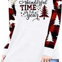 Christmas Sweatshirt Women Funny Ugly Christmas Pullover Shirt Xmas Holiday Santa Prints Long Sleeve Tops, Size M