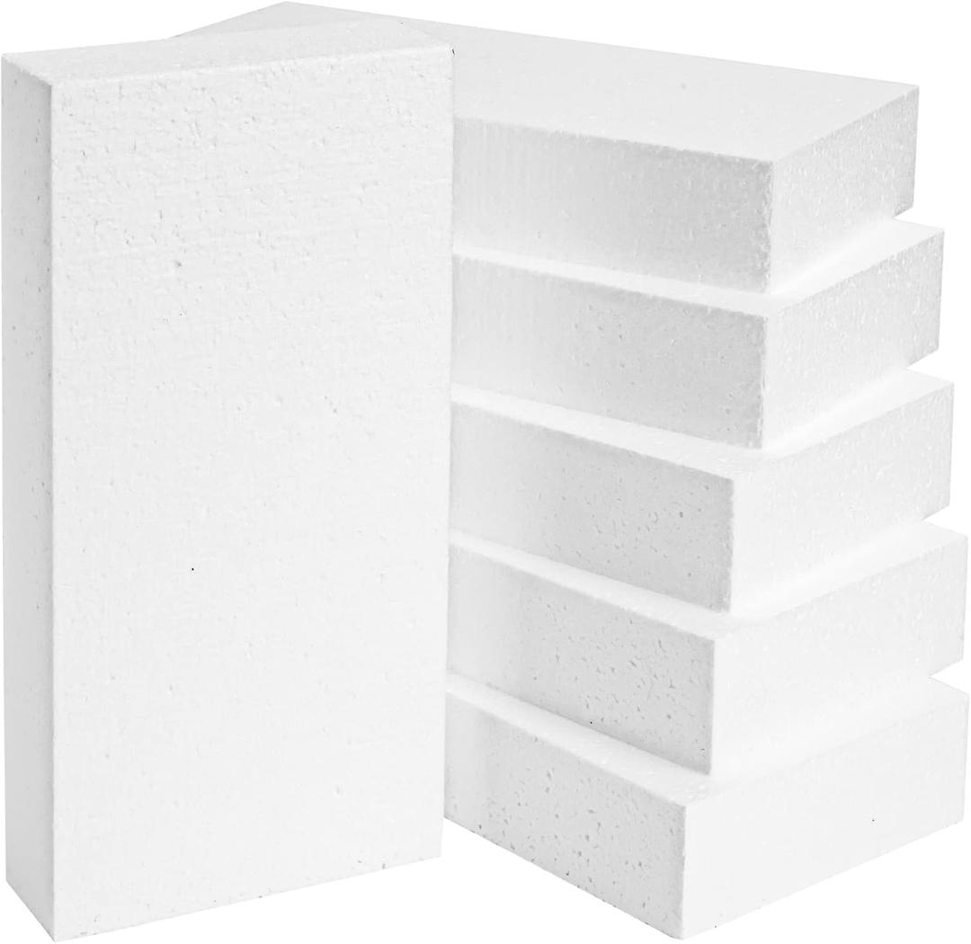 Juvale Rectangle Foam Blocks for Crafts, Floral Arrangements, DIY School Projects (12 x 6 x 2 Inch) 6 Pack Floral Foam