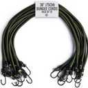 Pluvios - 30" (75CM) Bungee Cords with Hooks Heavy Duty Outdoor - 10 Pack  Choice of Sizes - Multi-Purpose Elastic Bungee Straps for Luggage, Camping - Weatherproof & UV