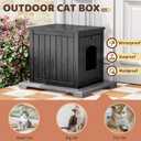 Outdoor Cat House Weatherproof, Resin Durable Cat House Condos for Outdoor & Indoor Cats Easy to Clean & Assemble Cat Shelter