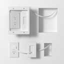 in Wall Cable Management Kit,TV Cable Hider Wall Kit with Brush Wall Plate and 9.8FT Cord,2 AC Outlets,Recessed Outlet Box for Wall Mount TV Home Theater Setups Cords Organizer